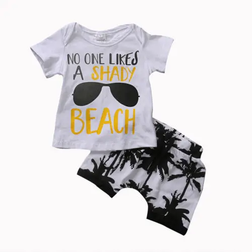AU Stock/летний пляжный костюм из 2 предметов для маленьких мальчиков Camiseta топы +