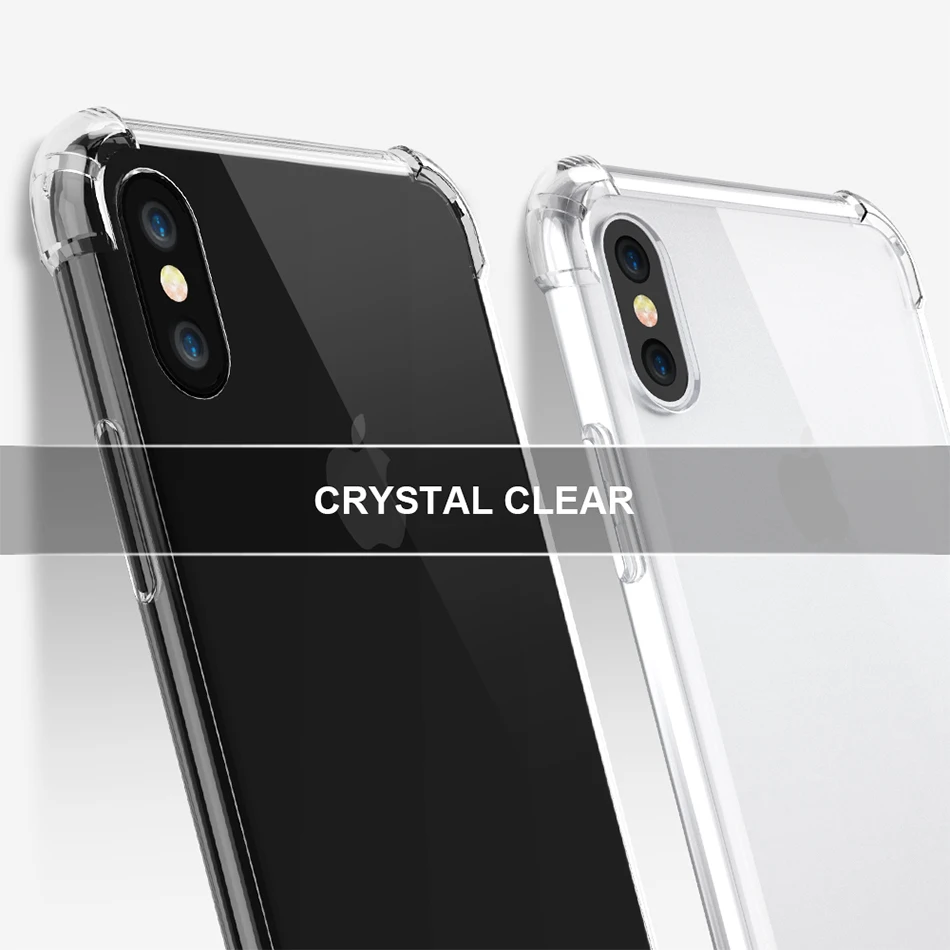 KISSCASE Shockproof TPU Case For iPhone XS Max XR 7 8 Plus Clear Soft Cases 5S 5 SE X 10 6S 6 Phone Shell | Мобильные телефоны и