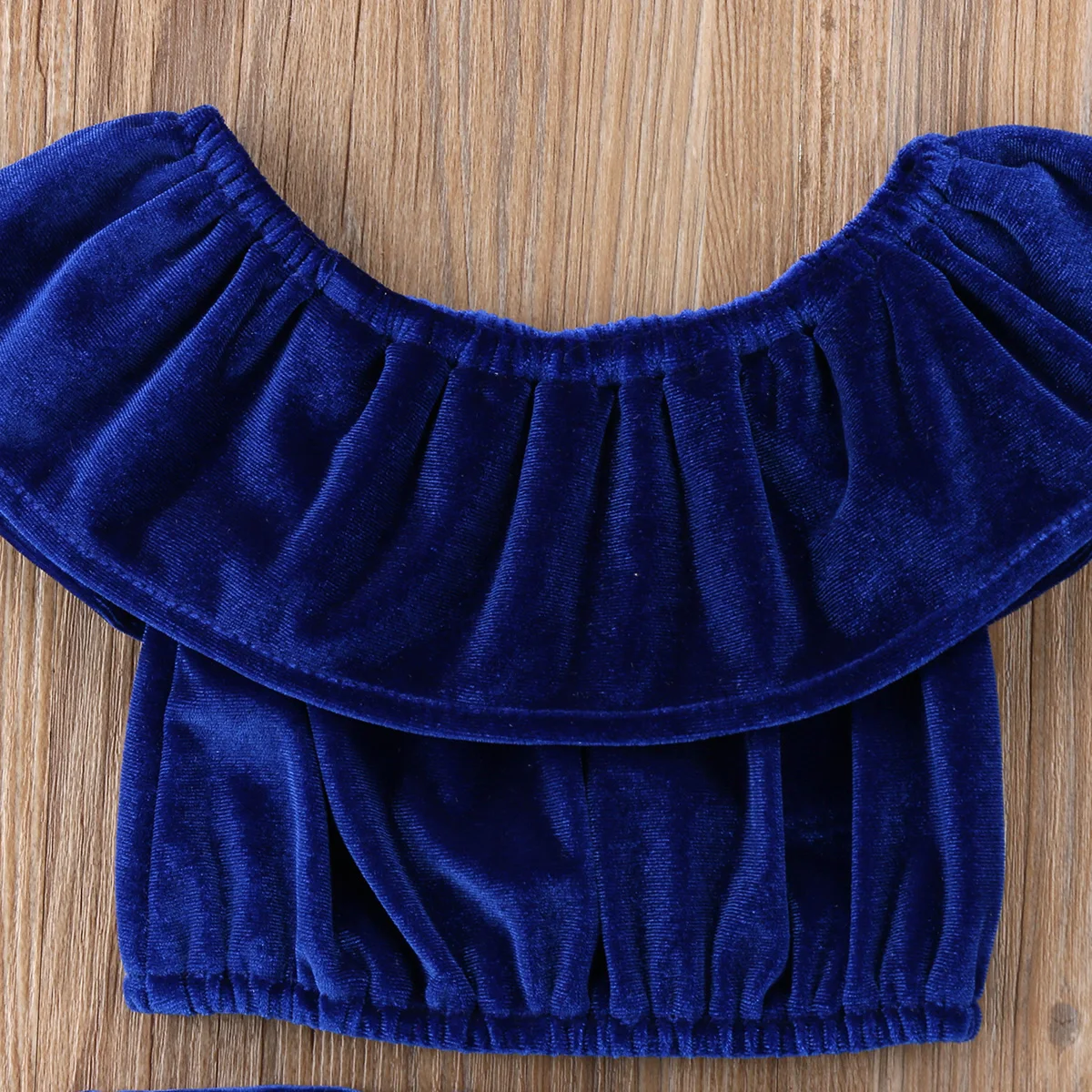 Лидер продаж Бархатные Топы с открытыми плечами для новорожденных и маленьких