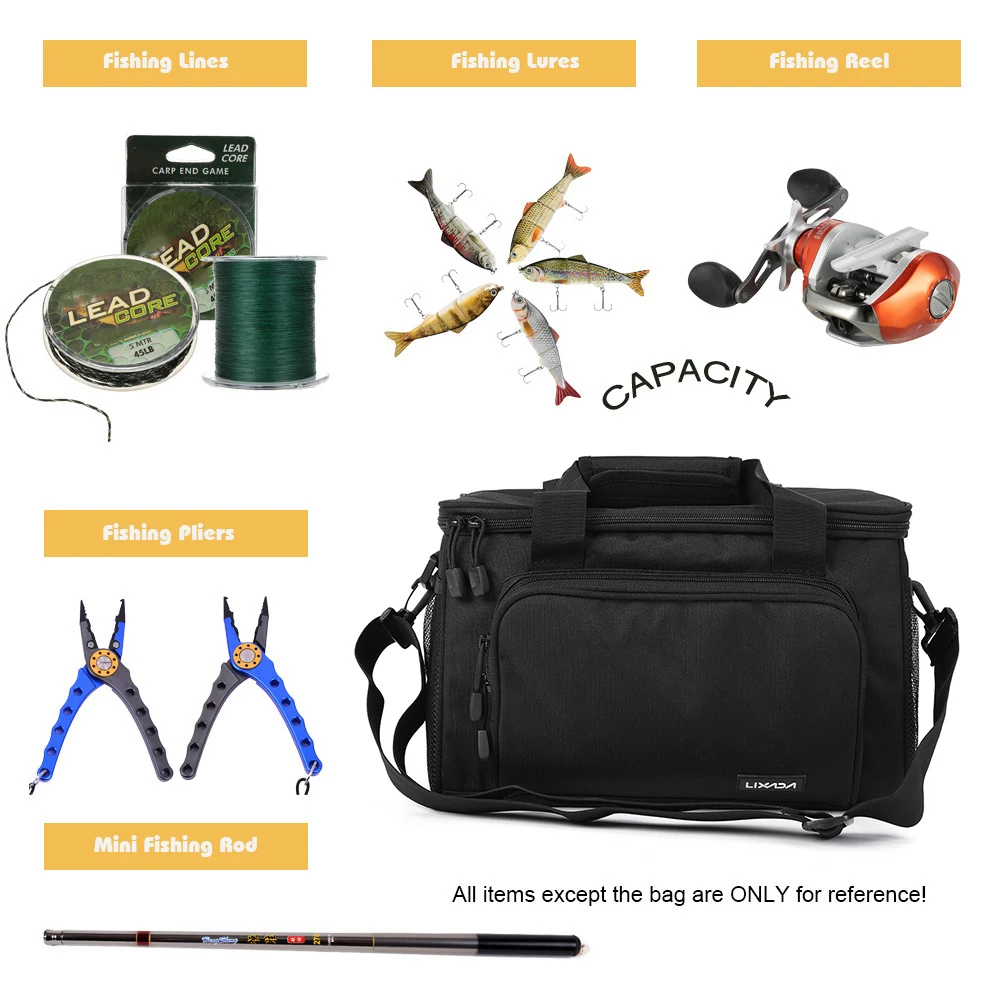 

37*25*25cm Men Fishing Bag Fishing Reel Lure Storage Bag Fishing Tackle Pesca 3 Color Canvas Outdoor Waist Shoulder Bags