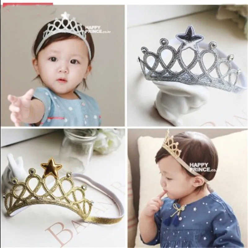 Милый детский ободок для волос с короной маленьких девочек повязка на голову - Фото №1