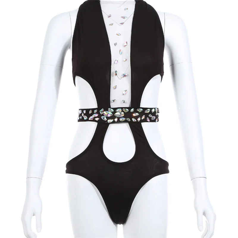 Женский сетчатый купальник без рукавов с пуш апом и блестками летний пляжный