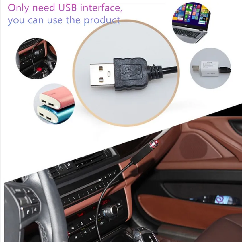 

Car Light Auto Interior USB Atmosphere Light for opel astra bmw f30 peugeot 2008 chevrolet cruze citroen c5 opel passat b5