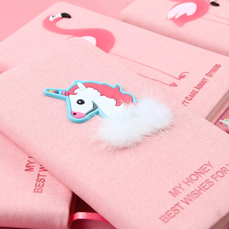 New Pink Flamingo Unicorn Notebook With Pen Stationery Writing Notes Set Office School Supplies Back To Girls Gifts | Канцтовары для