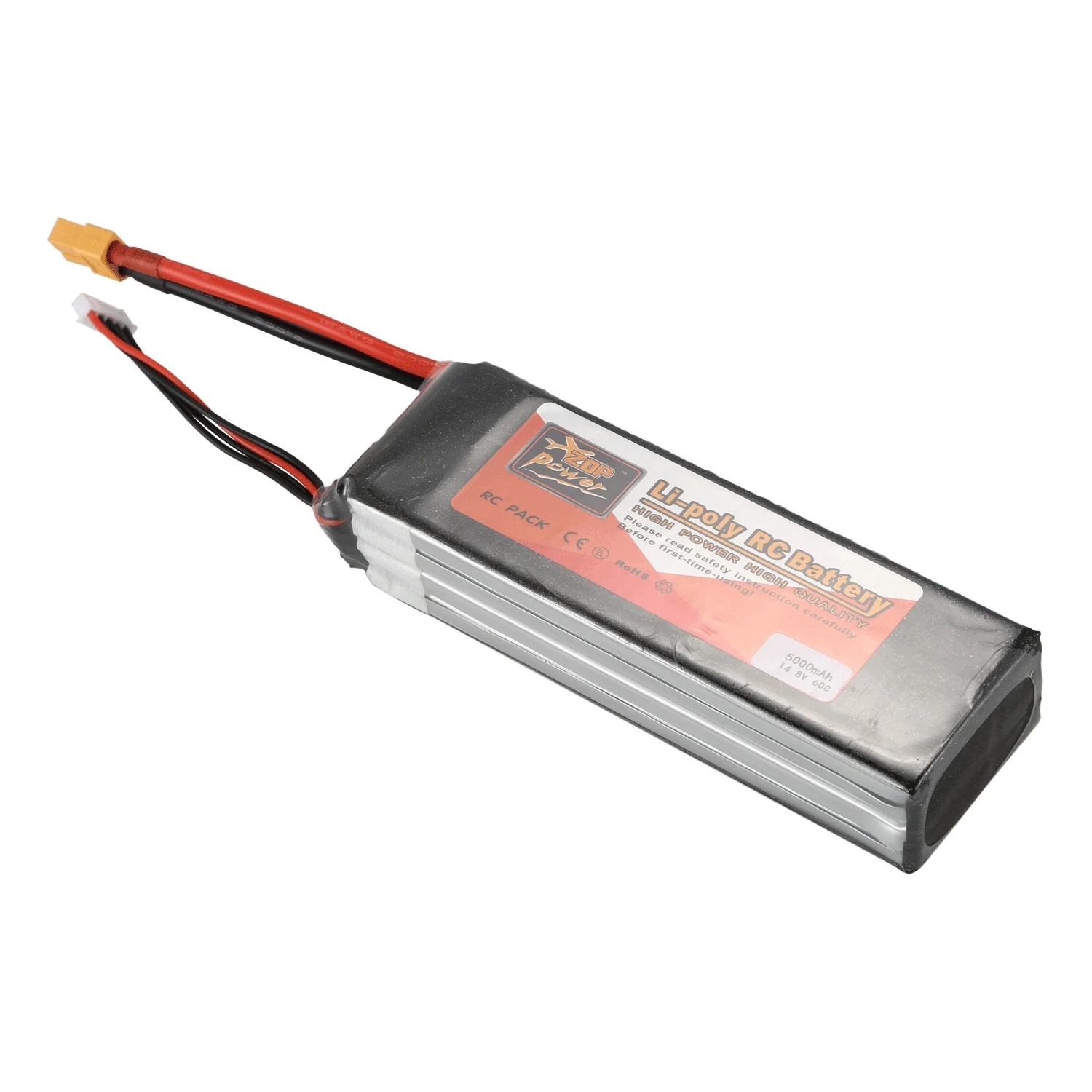ZOP Мощность 5000 mah 14 8 V 4S 60C Lipo Батарея Перезаряжаемые XT60 разъем для