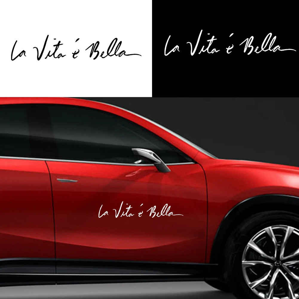 Car Styling Stickers Reflective Waterproof Life is Beautiful Rear Bumper Cover Scratches Black Classic Font | Автомобили и