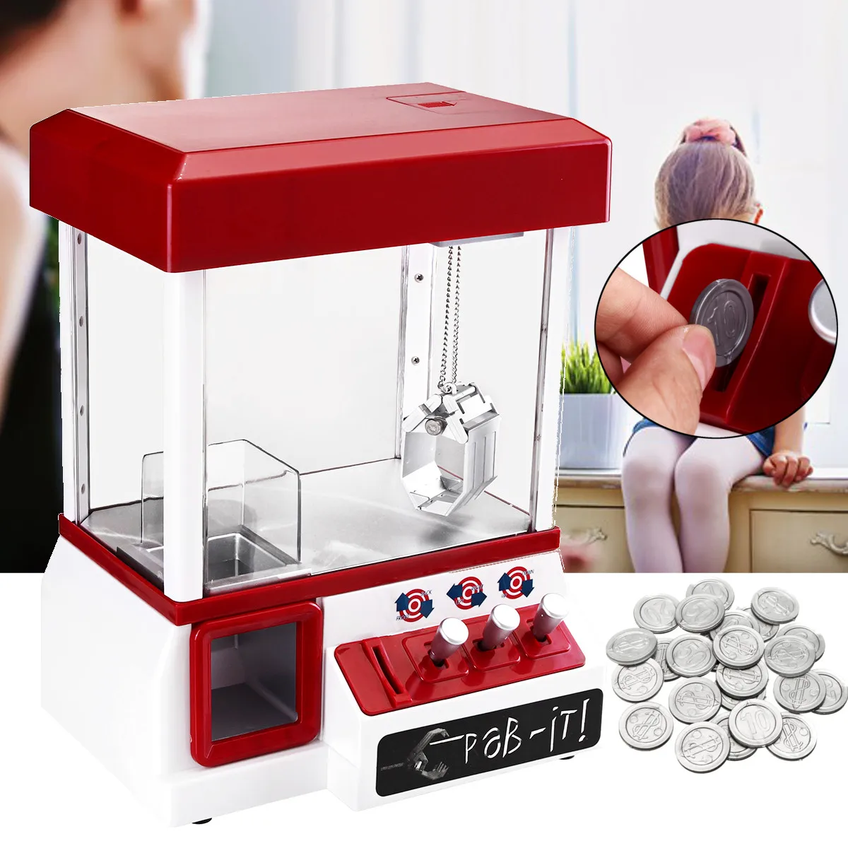 Портативный аркадный захват для конфет машина игрушка моторизованная игра с
