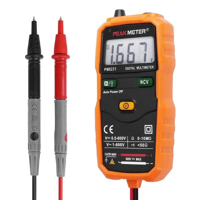 Peakmeter PM8231 Авто Диапазон Цифровой мультиметр удержания данных AC/DC напряжение