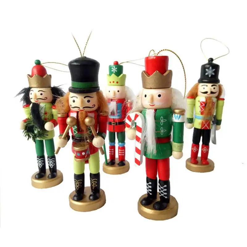 

5-Piece Christmas Gift Nutcracker Puppet King Soldier 12CM Children's Room Decoration Popular Festival Home House Decoration
