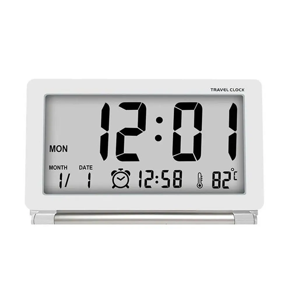Portable Traveling Ultra-thin LCD Folding Alarm Digital No Button Battery( Included) Clock Travel Casual | Дом и сад
