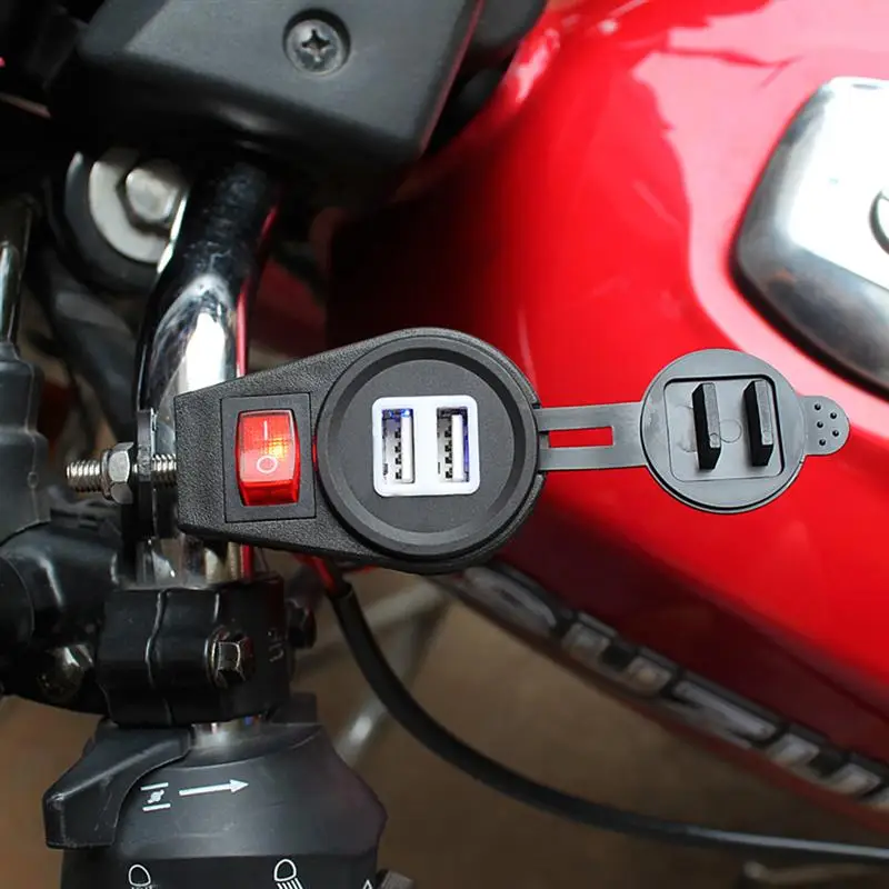 Автомобильный мотоцикл 12-24V прикуриватель двойной USB зарядное устройство с