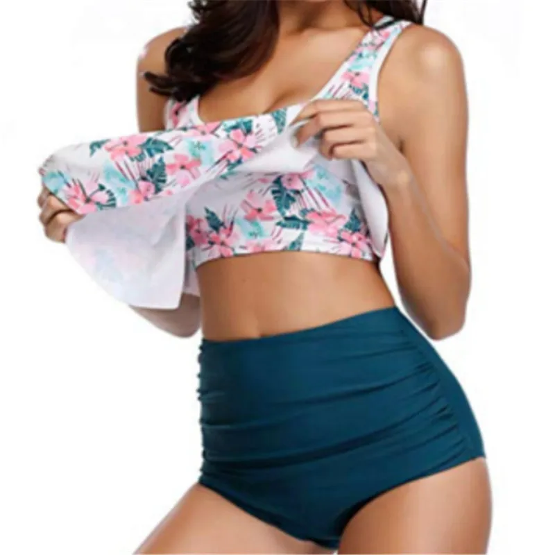 Женский раздельный купальник с цветочным принтом в бразильском