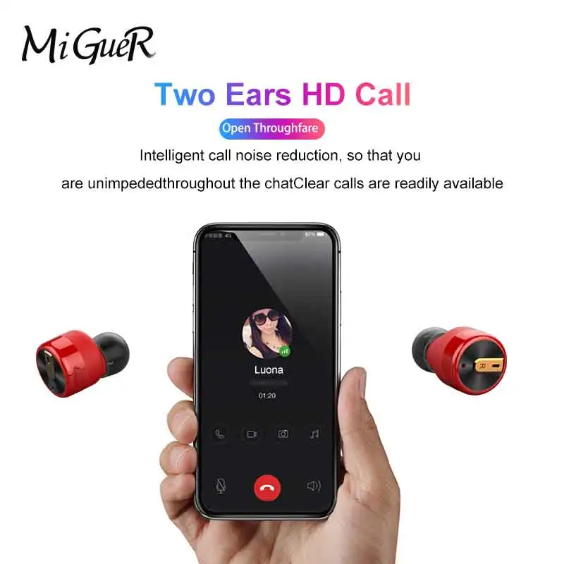 Q3 Mini Stealth TWS True Wireless BT5.0 Bluetooth двойной наушник HiFi DSP шумоподавление Siri HD Call Carry 1800mAh