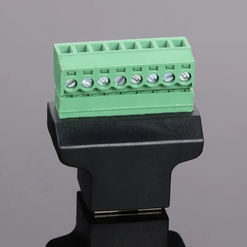RJ45 гнездо к винтовой клемме 8 контактный разъем Ethernet кабель адаптер для системы
