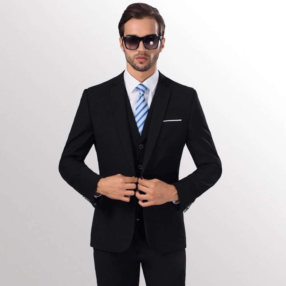 2 шт Мужская Блейзер костюм Slim Fit пальто брюки формальный свадьба жених прямые M-3Xl