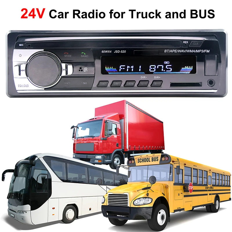 24 v грузовик радио автомобилей автобусов автомобильная стереосистема Bluetooth Mp3