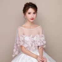 new spring and summer show thin thin bride outside lace shawl pink flower shawl