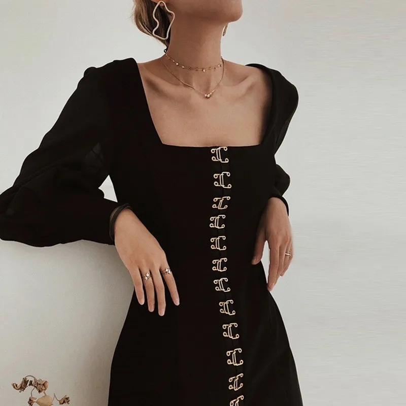 TWOTWINSTYLE сексуальное квадратное мини платье с высокой талией женское фонарь