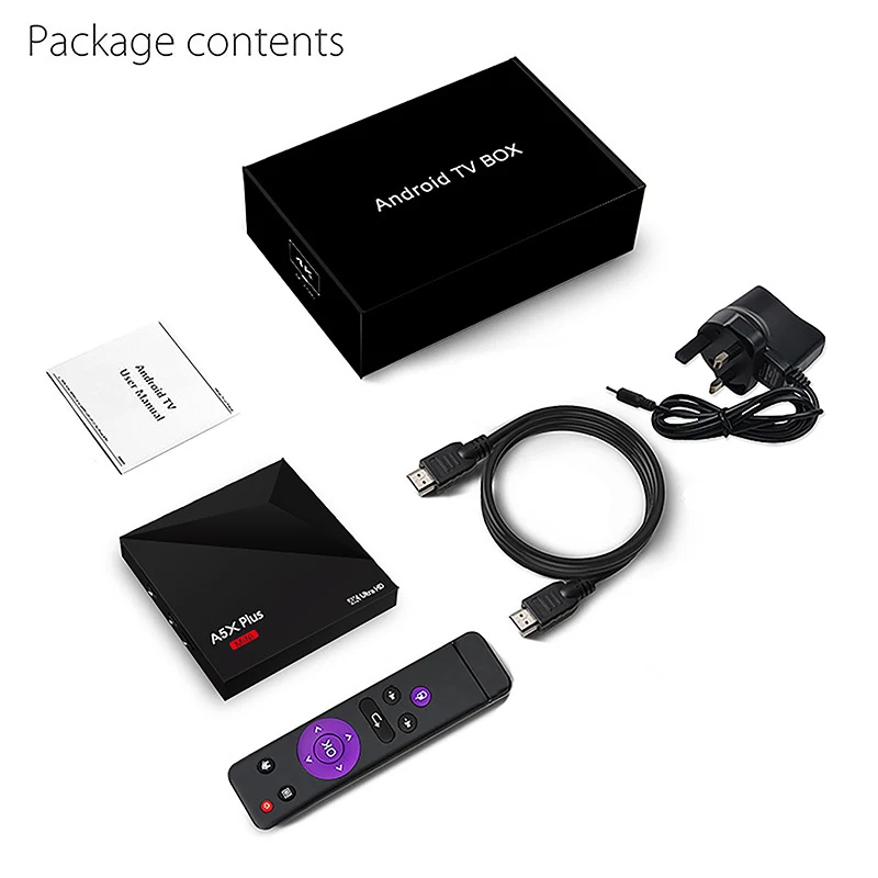 A5X плюс Смарт ТВ BOX ЕС Android 7 1 2 ГБ 16 RK3328 4 г К ядра VP9 WI-FI 100 м LAN HD 0 компл. Top box Media Player |