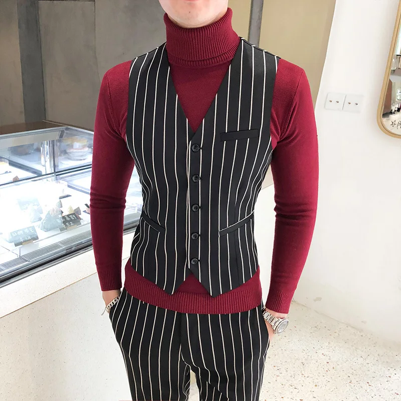 Мужской костюм Slim Fit осенне зимний деловой смокинг большого размера в Корейском