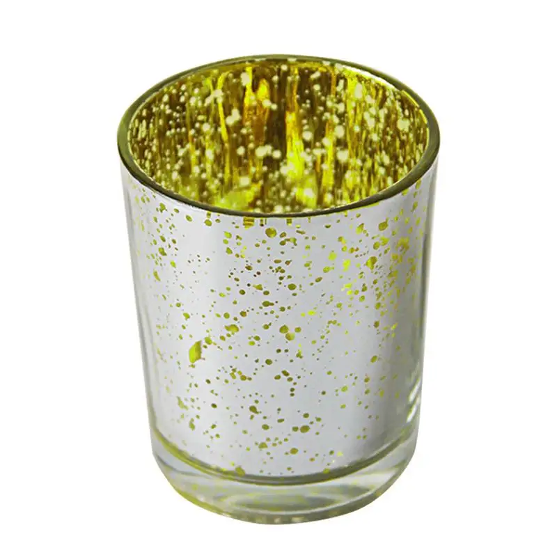 1PC 5.5*6.8CM Electroplated Silver Glass Candle Holder Christmas Decor Candlecup Home Parties Wedding Restaurant Bar Props | Дом и сад
