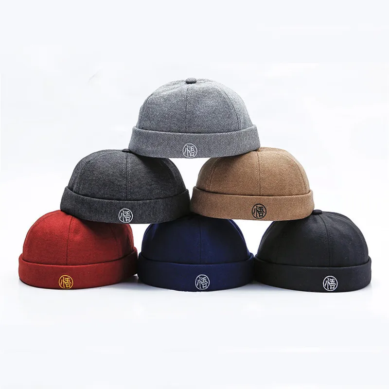 

Fashion Retro Fisherman Beanies Kid Child Adult Men Women Chinese Letter Miki Hat Solid Autumn Sailorcap Hip Hop Caps Brimless