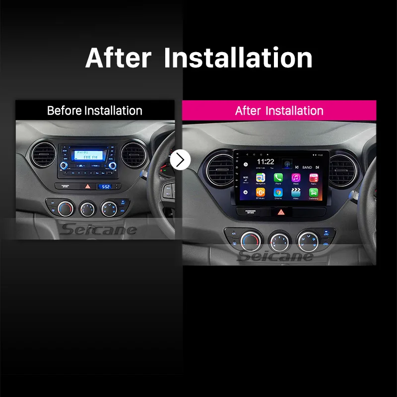 Seicane Android 8 1 автомобильный Радио GPS навигация головное устройство для 2013-2016 HYUNDAI I10