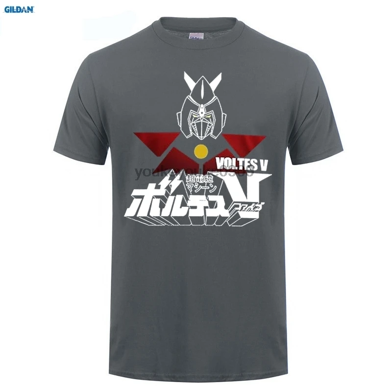 GILDAN men fashion brand t shirtNew Popular VOLTES V Anime Robot Soul of Chogokin Men's Black T-shirt Fashiont Shirt | Мужская