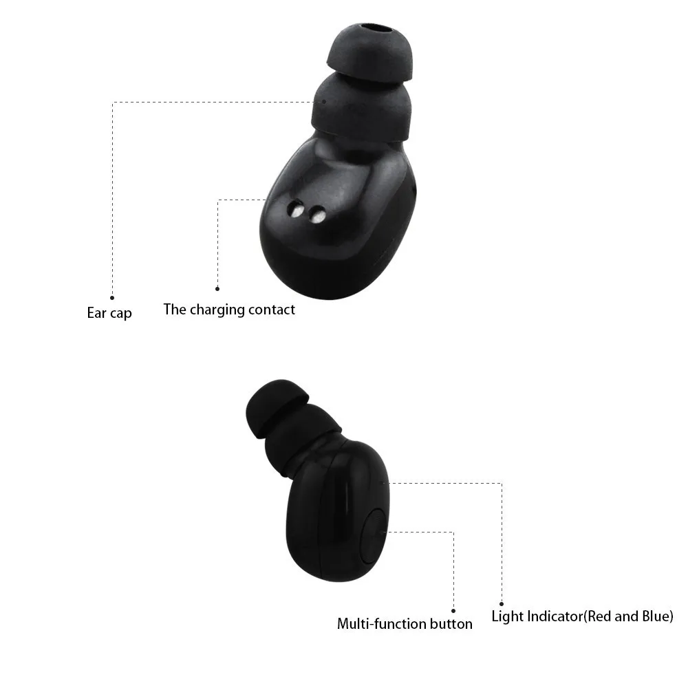 CHYI смартфон мини Bluetooth наушники черный беспроводной стерео гарнитура с