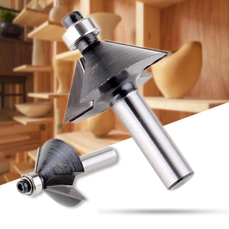 8mm Shank 45 Degree Chamfer Bevel Edging Router Bit Wood Cutting Tool Woodworking Bits|Фреза| |