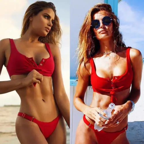 Sexy Women Button Bandage Beachwear Bikini Set Holiday Swimwear Pool Swimsuit Biquini Bathing Suit Monokini | Спорт и развлечения