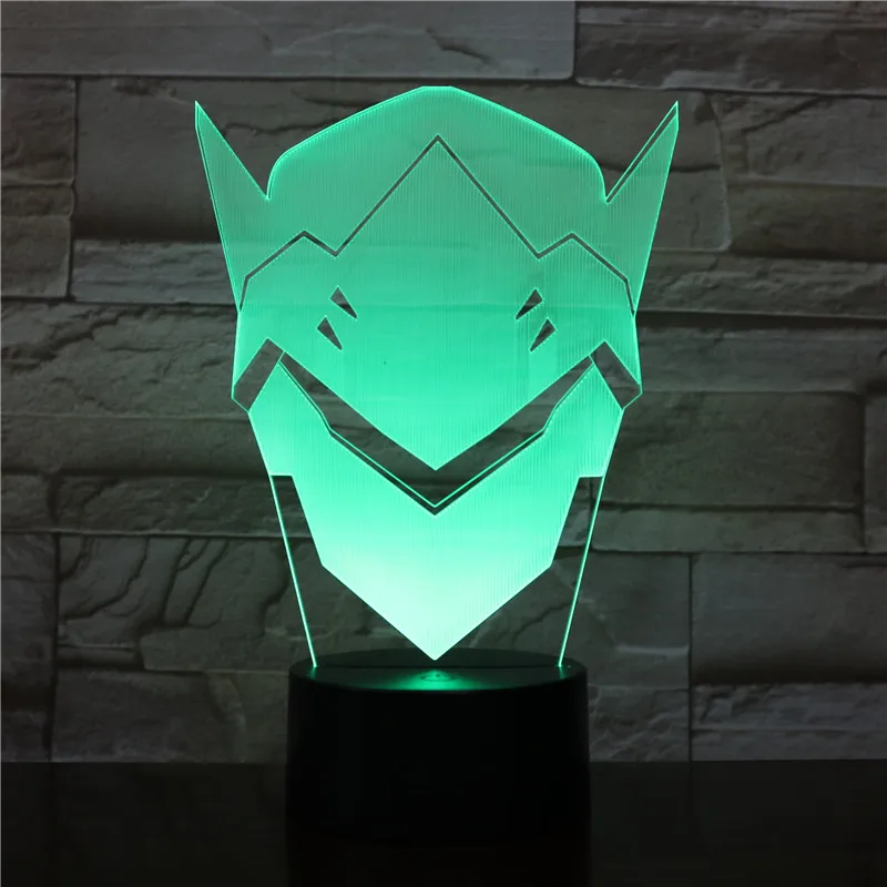 FPS игра OW Overwatch Shimada Genji маска USB 3D светодиодный ночник для мальчиков детей детские