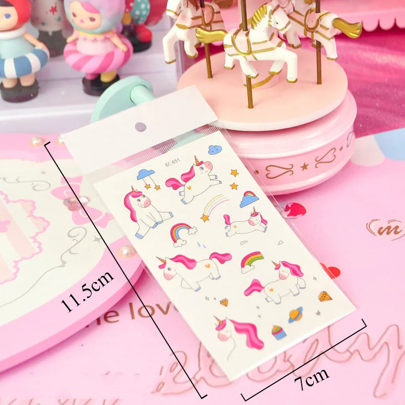 Мультипликационные наклейки с единорогом Kawaii луна звезда радуга единорог