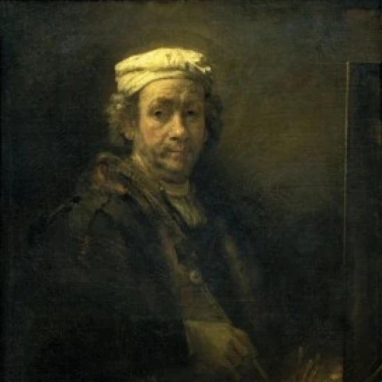 Автопортрет перед мольбертом 1660 Rembrandt Harmensz van Rijn (1606 1669/Dutch) Muse du Louvre Paris