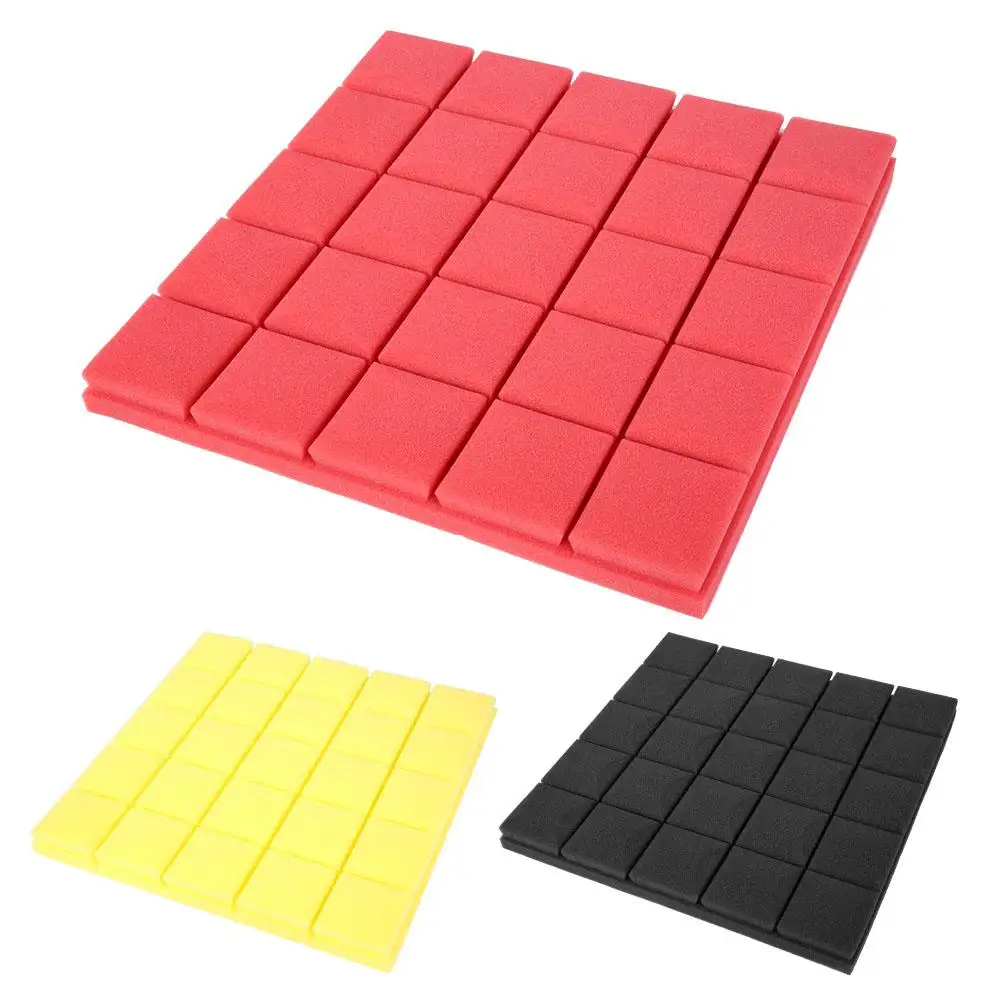 50*50*5cm 6Pcs Checkered shape Sound-Absorbing Soundproofing Cotton Foam Acoustic Panels | Обустройство дома