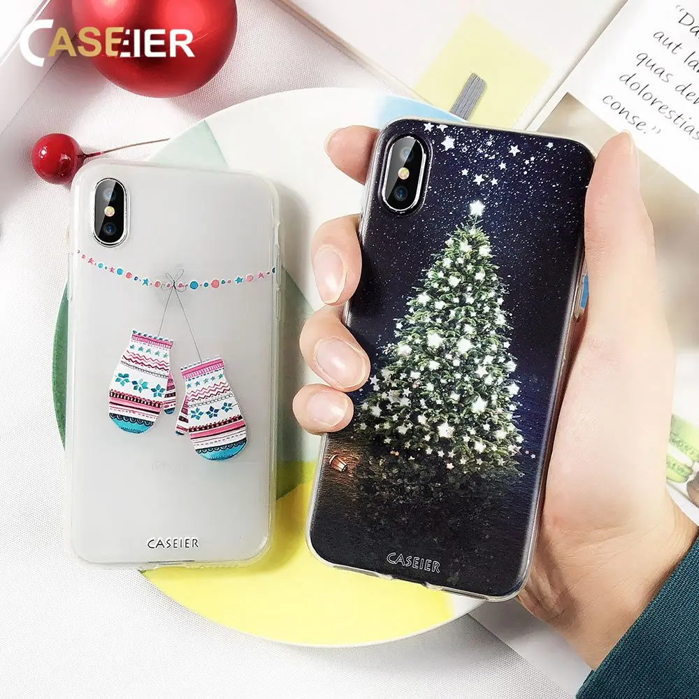Рождественский телефонный чехол CASEIER 2020 для iPhone 11 Pro X XS Max силиконовый мягкий 8 7 6 6s