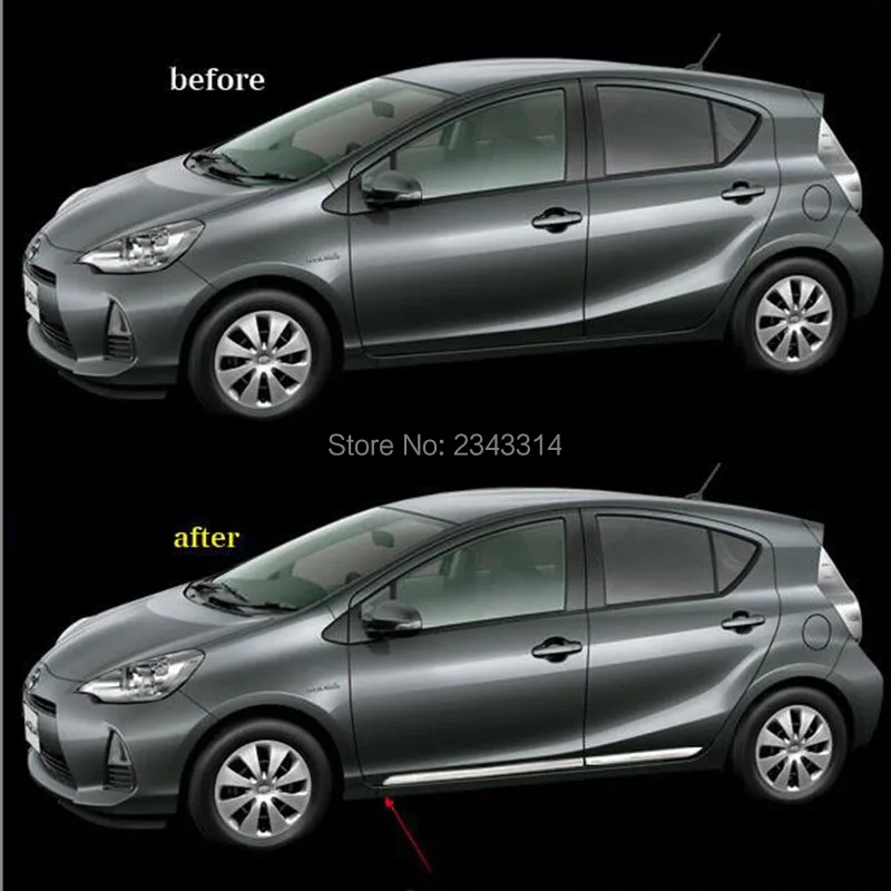Для Toyota Prius 2017 ABS Хромированная Автомобильная боковая формовочная накладка