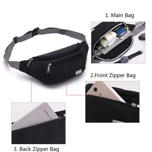 

2019 multi-function waterproof pocket phone bag running sports harness bag waist packs unisex bag