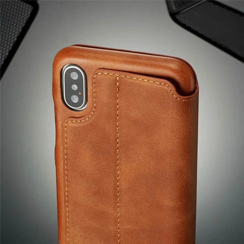 Ударопрочный чехол для телефона iPhone XS Max 6s 7 8 Plus Магнитный с откидной крышкой и