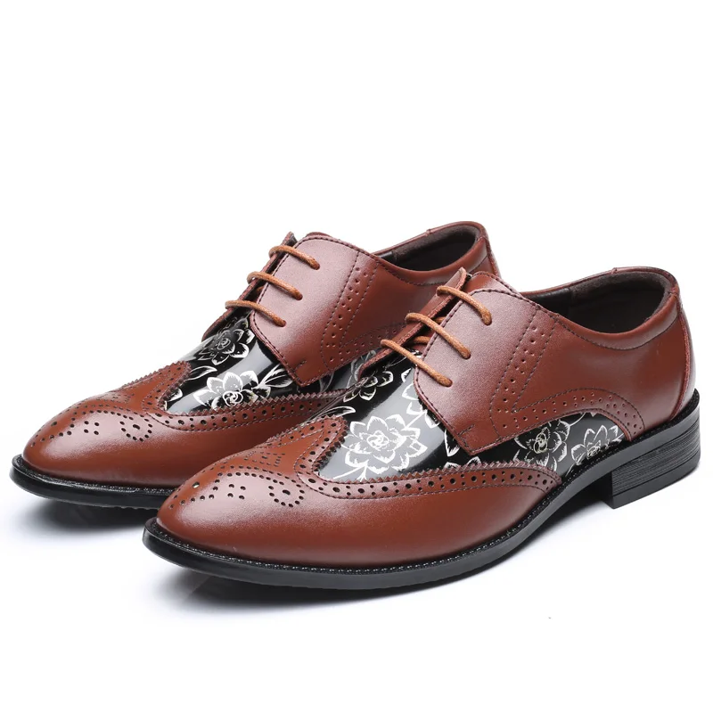Flats shoes pointed Push 47 Business Lace-Up Color Oxfords 2019 Men Shoes size Bullock Men's casual | Обувь
