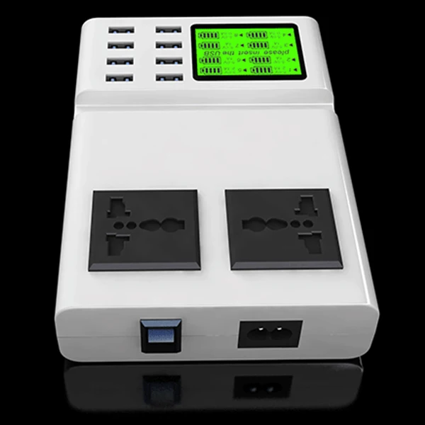 Универсальное зарядное устройство для путешествий портативное USB с 8 портами ЖК
