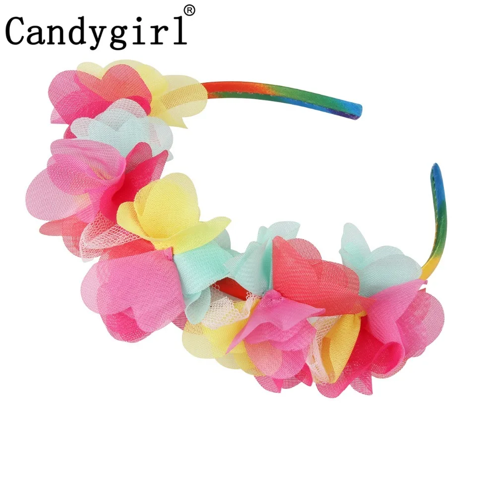 

216pcs Wreath Bohemian Headbands Women Girls Flowers Floral Garlands headgear Wedding Chiffon Hair band Accessories Headwear