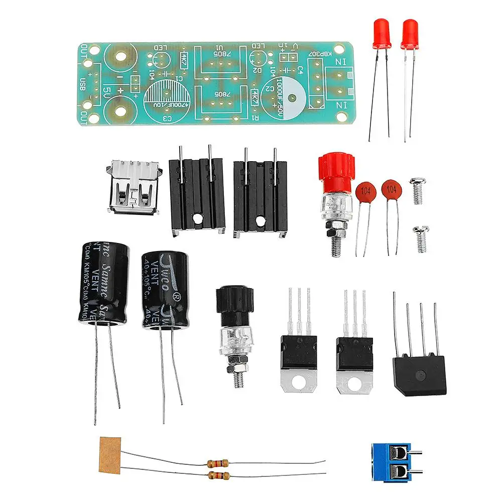 Новый DIY двойной LM7805 диффузор Регулятор модуль комплект 5 в 3A солнечной энергии