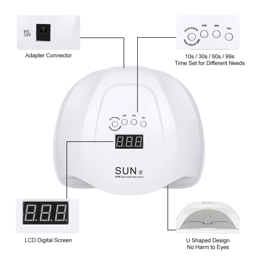 УФ-лампа Abody SUN X/ SUNONe54W светодиодный Профессиональный Сушилка для ногтей SUNX
