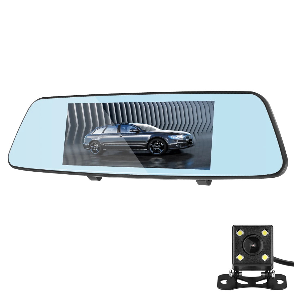 car Dash Camera 7'' Touch Screen Mirror HD 1080p Auto Dual Lens Cam 160°Ultra Wide Angle with 5.5 M Cable | Автомобили и