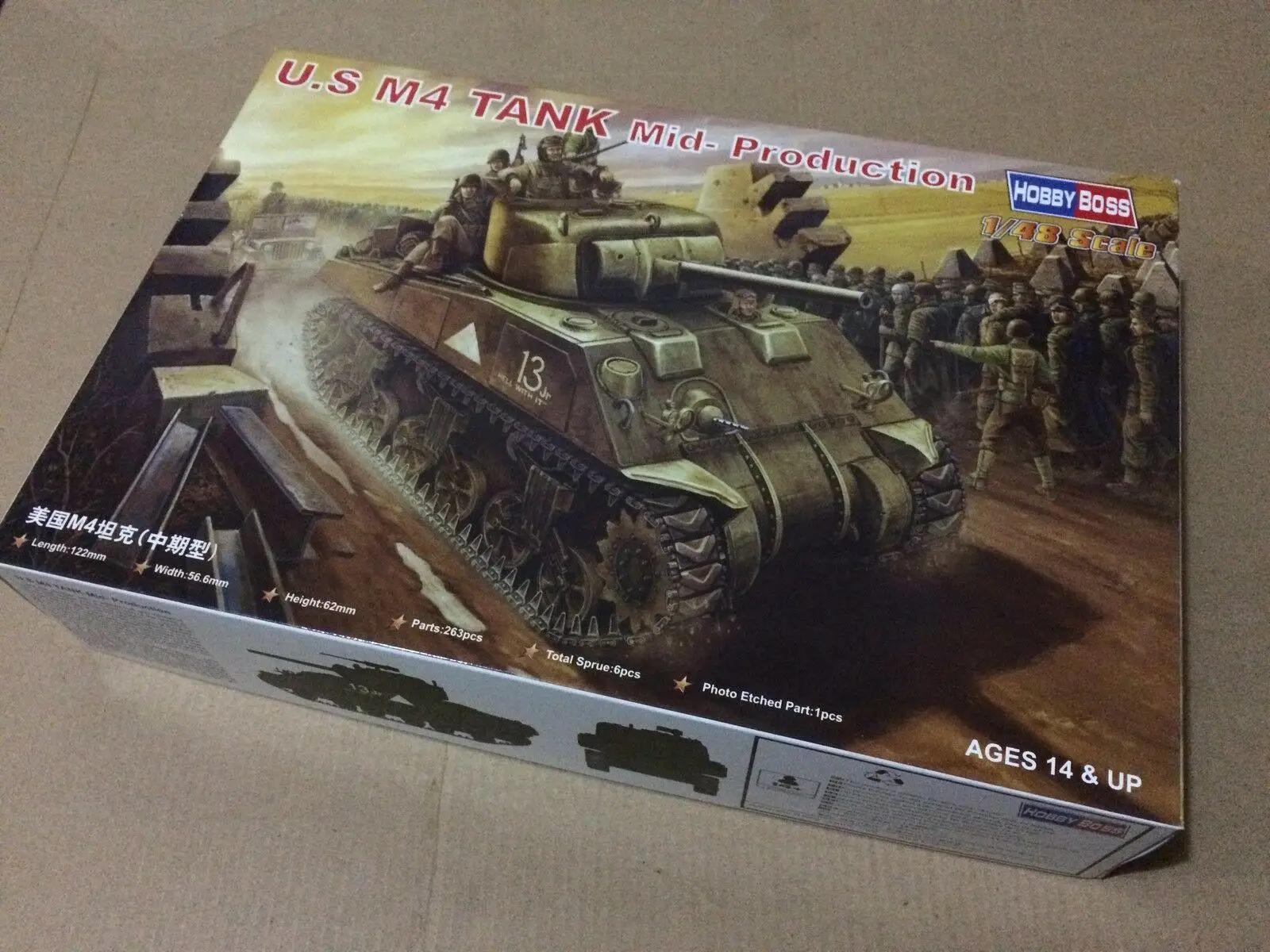 Hobbyboss 84802 1/48 Американский Танк M4 среднего производства|Наборы для сборки моделей|