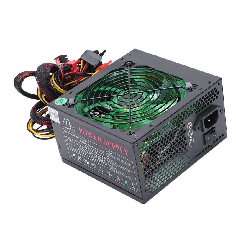 170-260V Max 500W Power Supply Psu 12Cm Pfc Silent Fan 24Pin 12V Pc Computer Sata Gaming For Intel Amd Com |