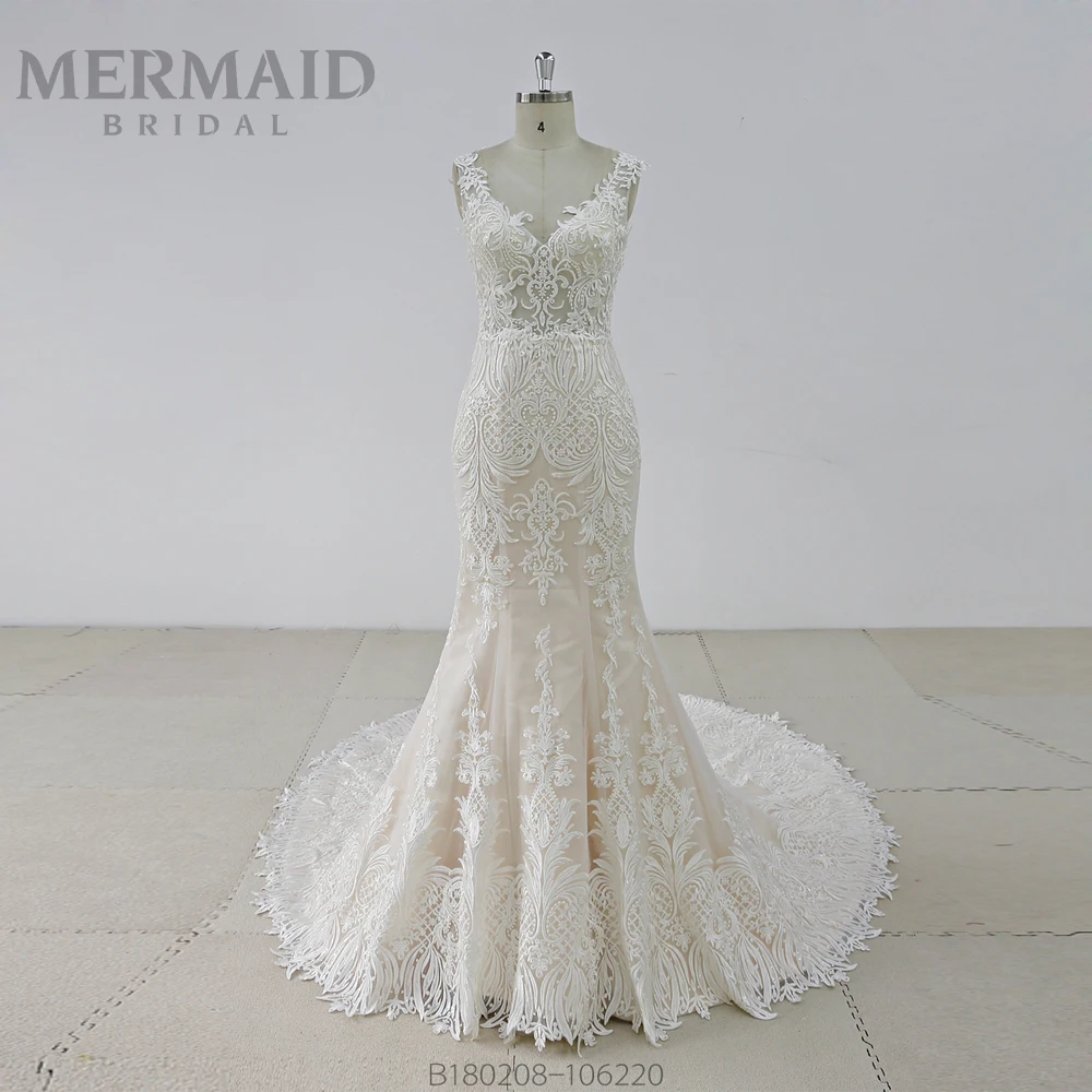 

Lace Bridal Gown Backless Mermaid Wedding Dress