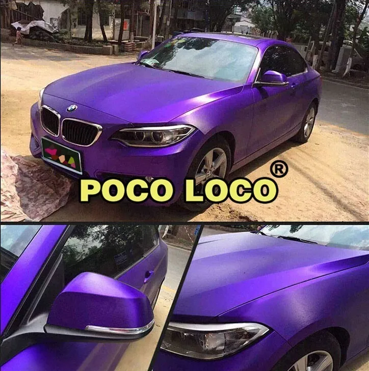 

Purple Brushed Matt Chrome Vinyl Car Wrapping Styling Foil Coating Blank Decal Vinyl Sheet(s) Body Decal Bumper Sticker Decal