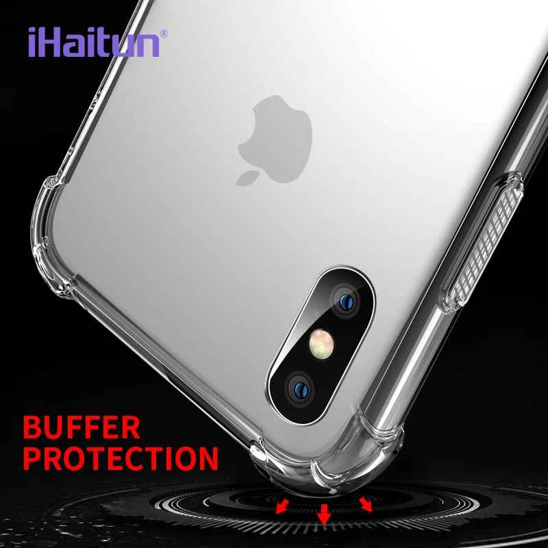 IHaitun роскошный стеклянный чехол для iPhone X чехлы Защита от падения ультра тонкий